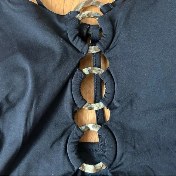 Seafolly Black Circle Maillot Cutout One Piece Bathing Swimsuit Women’s Size 8 - Picture 3 of 6